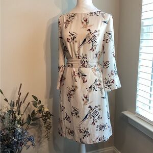 H&M Long Sleeve Dress - White with Floral Accents
